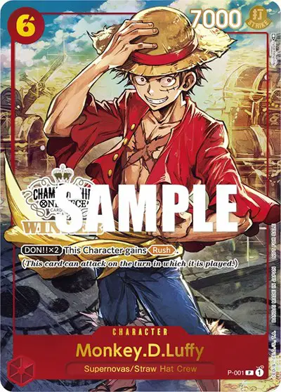 Monkey.D.Luffy — One Piece Promotion Cards (pr) — No. P-001 — Ver. PR — vStore Championship Trophy Card 2023 WINNER