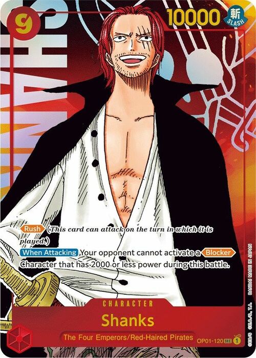Shanks — OP-01: Romance Dawn (op01) — No. OP01-120a — Ver. Alternate Art — vAlternative Art