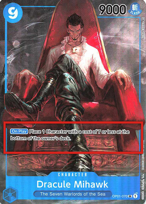 Dracule Mihawk - Pre-Errata Cards (p-errata) - Pre-Errata Card | Missing Text "Up to" - No. OP01-070ae