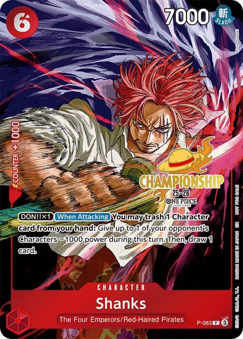 Shanks — Championships Promo (op-chp) — No. P-083 — Ver. Promo — vGold Text Championship 25-26 | Event Pack