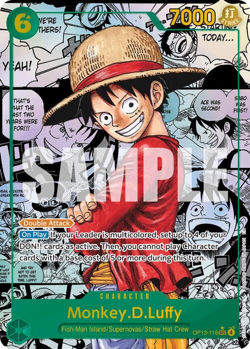 Monkey.D.Luffy — OP-13: Carrying on his Will (op13) — No. OP13-118m — Ver. Alternate Art — vManga Panel Alternate Art | Secret Rare