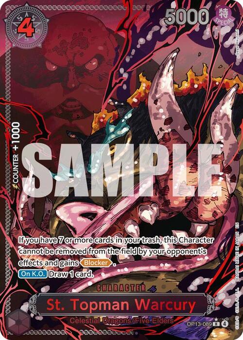 St. Topman Warcury — OP-13: Carrying on his Will (op13) — No. OP13-089s — Ver. Special — vSpecial Rare