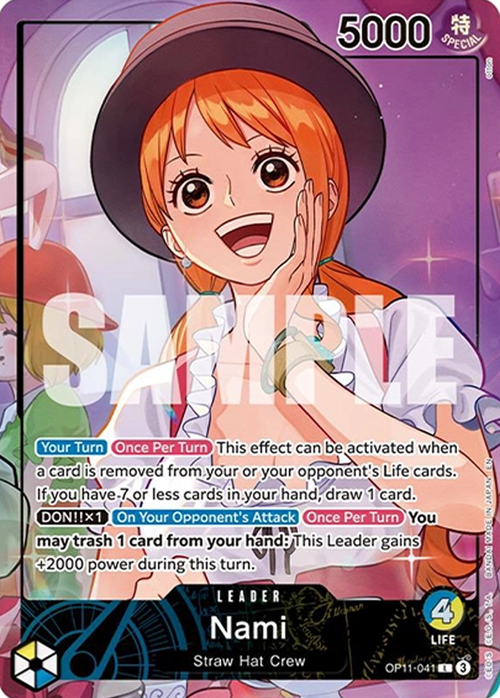 Nami — Unnumbered Promos (up) — No. OP11-041 — Ver. Leader — vWhole Cake Island Arc Promo Bandai fest