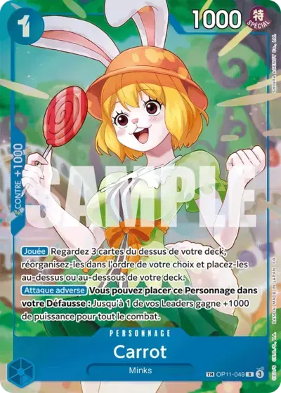 Carrot - OP-11: A Fist of Divine Speed (op11) - Treasure Rare - No. OP11-049t - Ver. Special