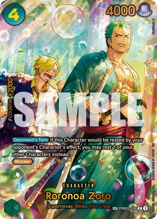 Roronoa Zoro — OP-14: The Azure Sea's Seven (op-14) — No. PRB02-006 — Ver. Special — vSpecial Rare