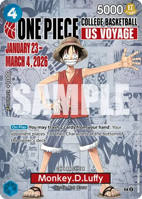Monkey.D.Luffy - Promos (promo) - College Basketball US Voyage 2026 - No. P-055 - Ver. Promo