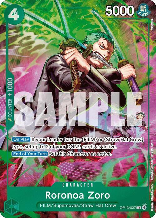 Roronoa Zoro - OP-15: Adventure on Kami's Island (op15) - Treasure Rare - No. OP13-037 - Ver. Special