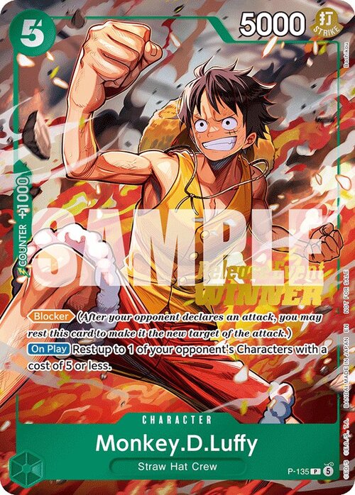 Monkey.D.Luffy - Winner Pack (op-wp) - Release Event Winner - No. P-135 - Ver. Promo