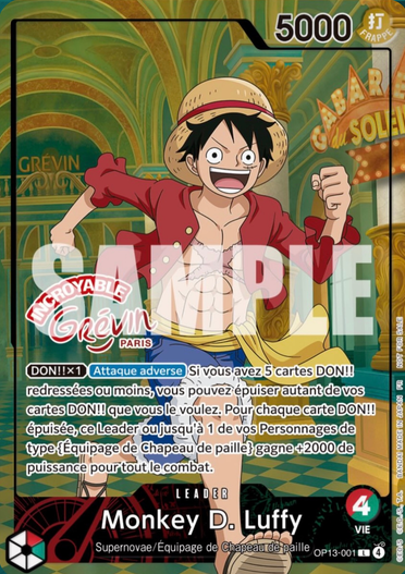 Monkey.D.Luffy - French Promos (fr-op) - Incroyable Grevin Paris Stamp - No. OP13-001 - Ver. Promo